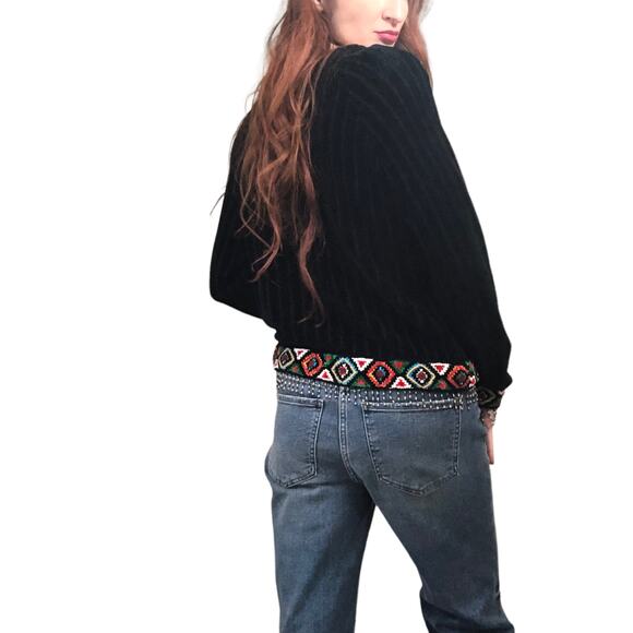 Berek Takako Sakon Beaded Chenille Cardigan Sweater M Boho Southwestern Tassel - Picture 6 of 16